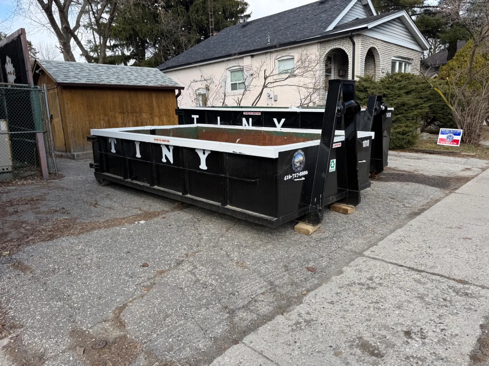 Tiny Bins container in driveway